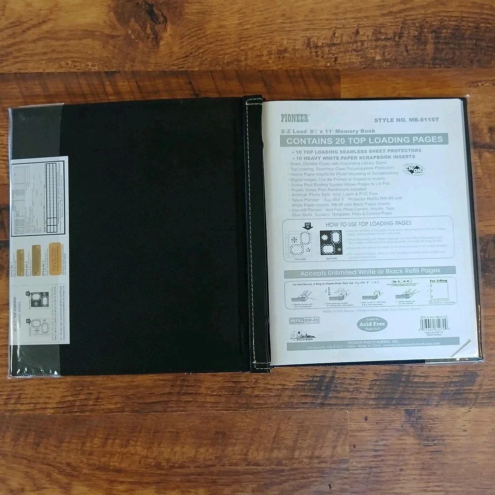 PIONEER EZ LOAD 8-1/2x11 Photo Memory Book Brown/Black Scrapbook NEW